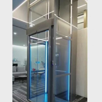 0.15m/s Gelişmiş PLC Kontrolü Paslanmaz Çelik Kabin vida ile çalışan Asansör