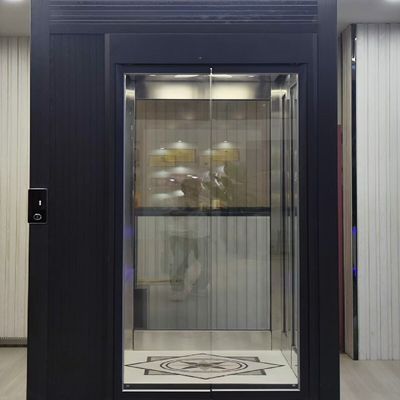 İç mekan Klasik Ev Hidrolik Yolcu Asansörü Hidrolik Silindir Otomatik Kapı Tipi