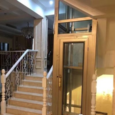 Acil Durdurma Düğmesi Hidrolik Mrl Asansör 4.7 Kw Motor Paslanmaz Çelik Kabin Çerçeveleri Konut için