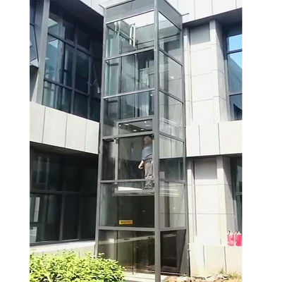 12M kaldırma yüksekliği kompakt asansör 400KG hidrolik küçük ev asansörleri